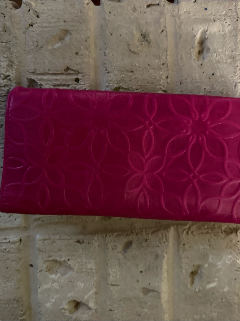 Classic HOBO INTERNATIONAL Rachel - Embossed Floral Clutch - Hot Pink - Picture 2 of 6